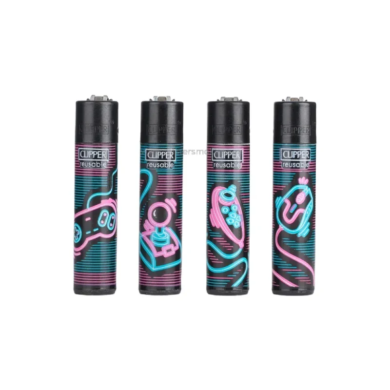 clipper games and hobbies neon - lot de 4 briquets rechargeables en gaz