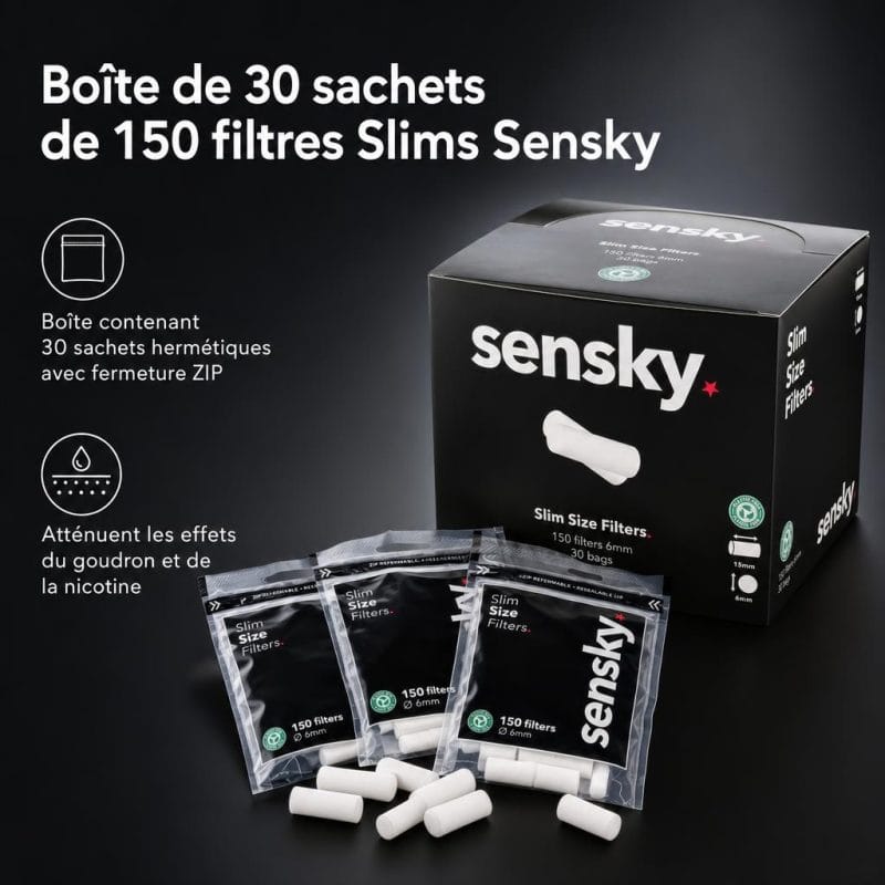 AAA - Boîte de 30 sachets de 150 filtres Slims Sensky - image-1