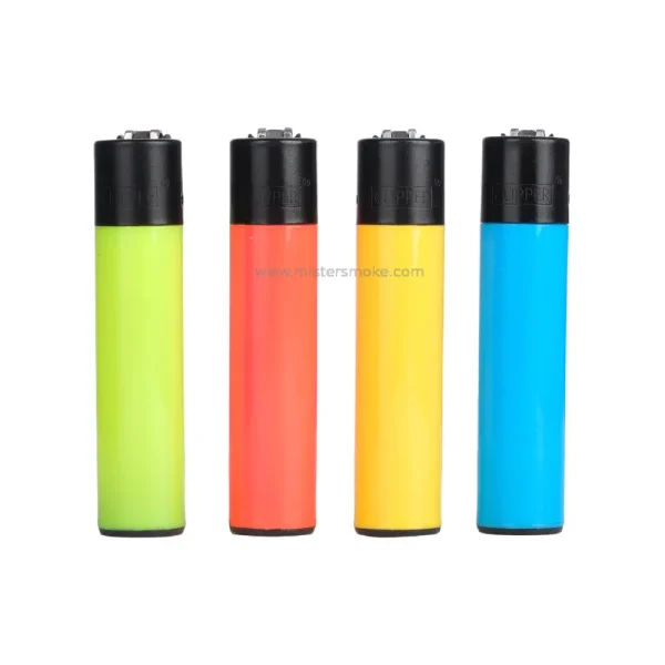 Lot de briquets clipper rechargeables fluo pas cher