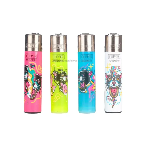 Clipper Maxi Animals Mix Panthère - lot de 4 briquets