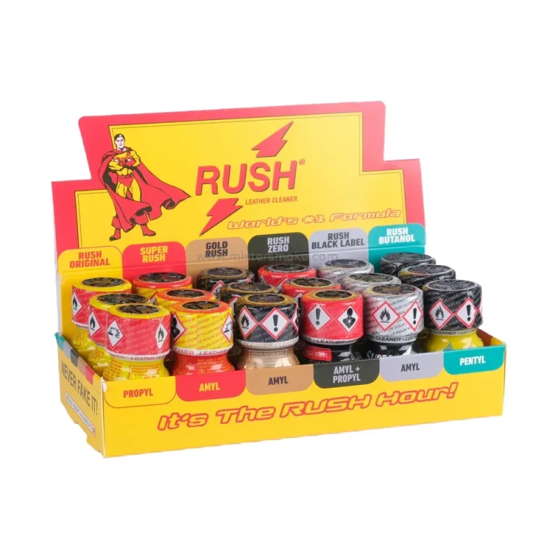 Pack découverte Poppers RUSH - Présentoir de 18 flacons