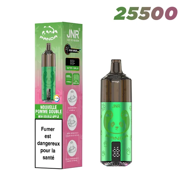JNR Panda 25K - Nouvelle Double Pomme - Rechargeable et 2% de nicotine