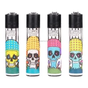 Lot de 4 Briquets Clipper Skull Mushroom - Format Maxi
