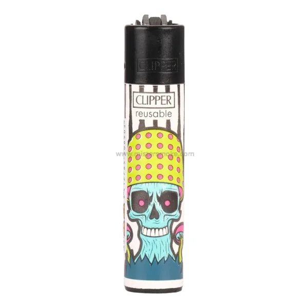 briquet clipper rechargeable - collection skulls mushrooms