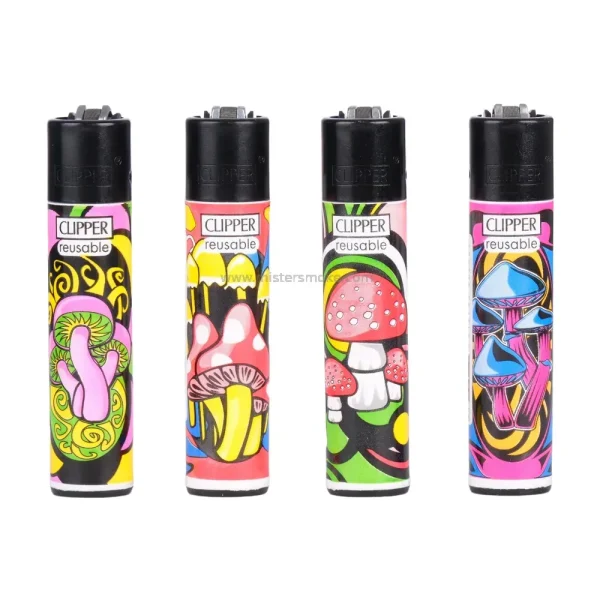 Clipper briquets par lot de 4 décorés de la collection mushrooms