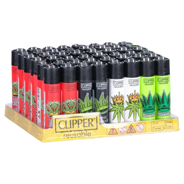 clipper cannaking - boite présentoir de 48 briquets originaux rechargeables et à petit prix