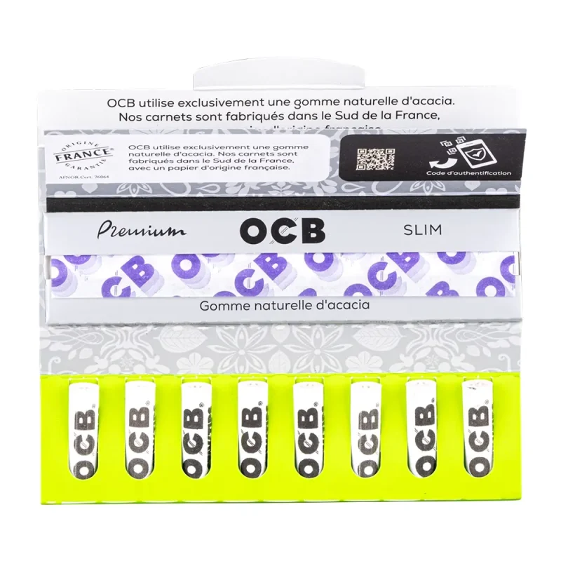 OCB Activtips - carnet 2 en 1 avec feuilles slim et filtres au charbon actif.