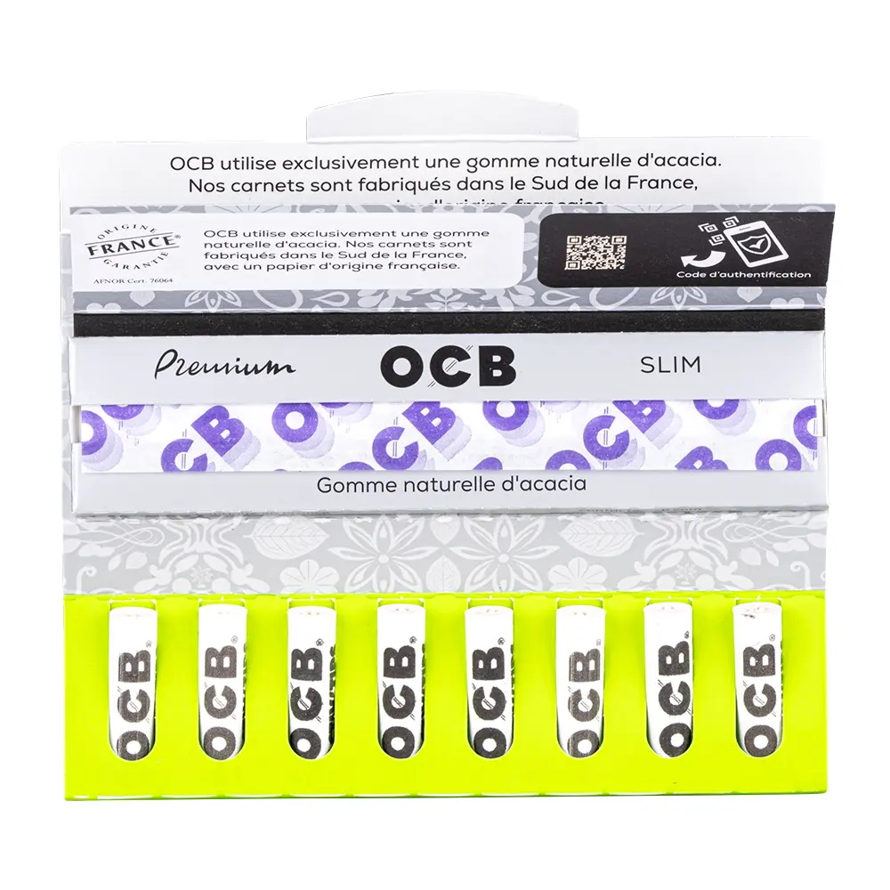 OCB Activtips - carnet 2 en 1 avec feuilles slim et filtres au charbon actif.