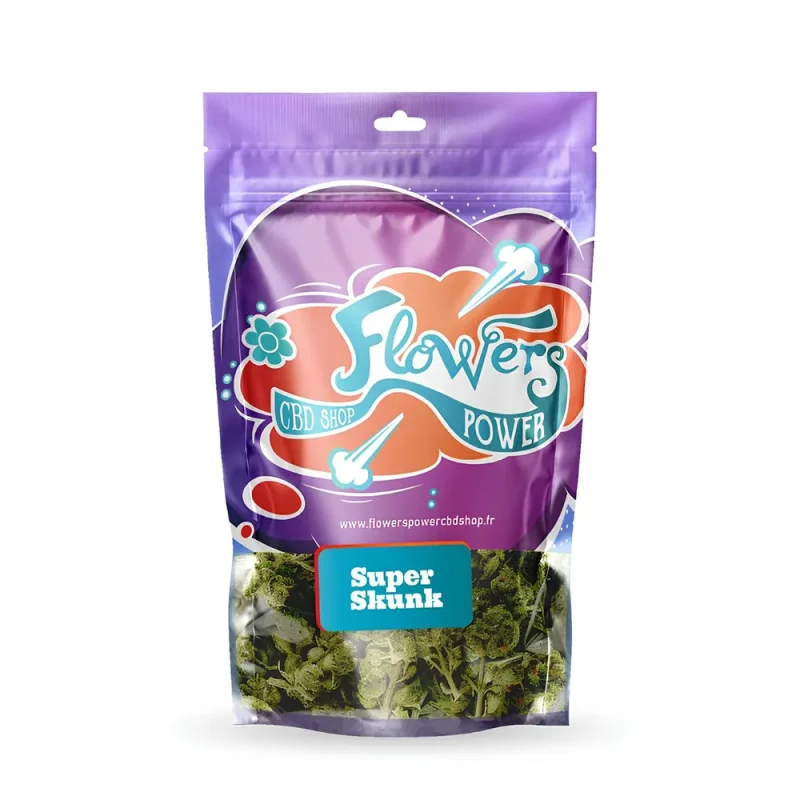 fleurs de cbd super skunk - flowers power - pochon de cbd de qualité premium