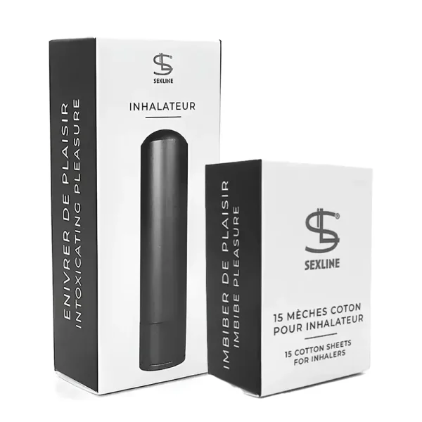 Pack inhalateur de poppers avec boite de 10 mèches de rechange.