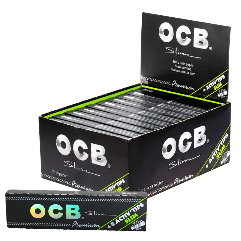OCB Slim Premium + Filtres Activtips - Boite de 10 carnets