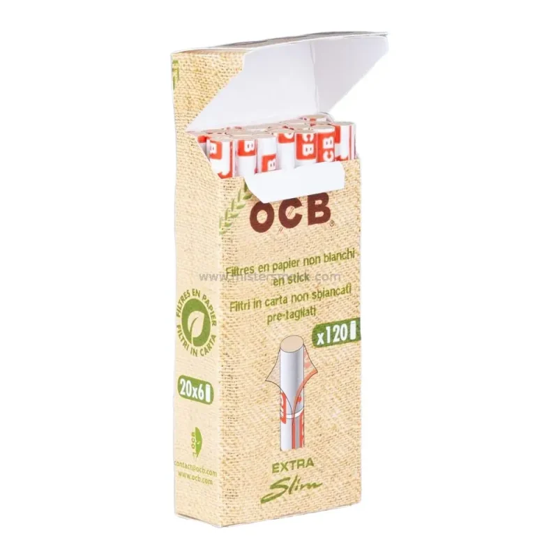 Etui de 120 filtres stick extra slim biodégradables OCB