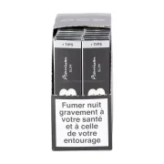 Boite de 50 carnets de feuilles ocb noir avec filtres carton tips - gamme premium slim