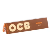 carnet ocb slim virgin paper - papier à rouler les cigarettes non blanchi au chlore, naturel, sans additifs.