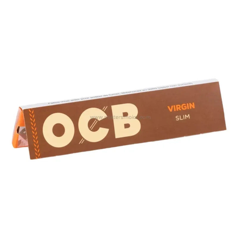 carnet ocb slim virgin paper - papier à rouler les cigarettes non blanchi au chlore, naturel, sans additifs.
