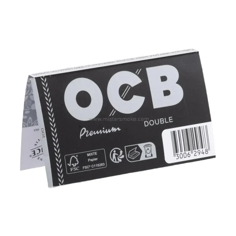 carnet de feuilles à rouler OCB courte double premium regular - vue du dos - carnet noir