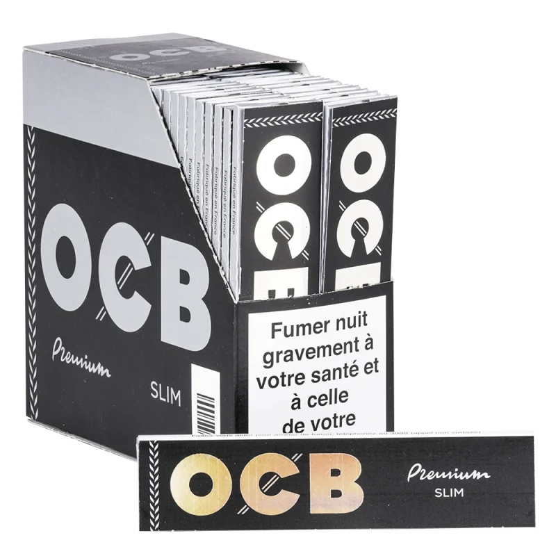 ocb slim noir - boite de 50 carnets de feuilles à rouler OCB premium longues (slim) originales au meilleur prix.