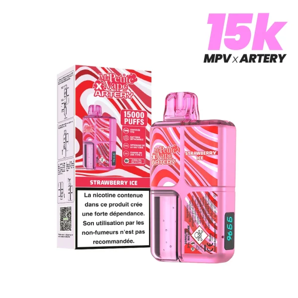 La puff rechargeable 15000 bouffées au goût frais de fraise glacée