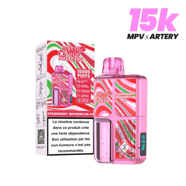 Puff 15000 bouffées goût Fraise et Pastèque Ice