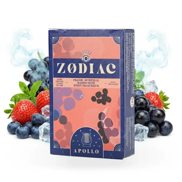 Gout chicha zodiac apollo - Fruits rouges - sans tabac, sans nicotine.