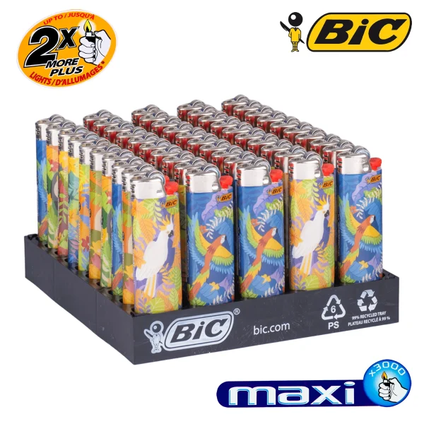 Briquets BIC maxi - Tropical Birds - Boite de 50