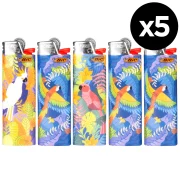 Briquet BIC maxi - Tropical Birds - Lot de 5