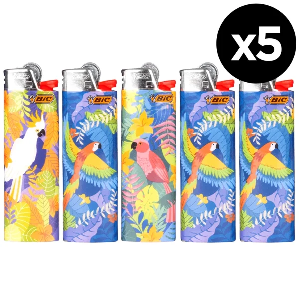 Briquet BIC maxi - Tropical Birds - Lot de 5