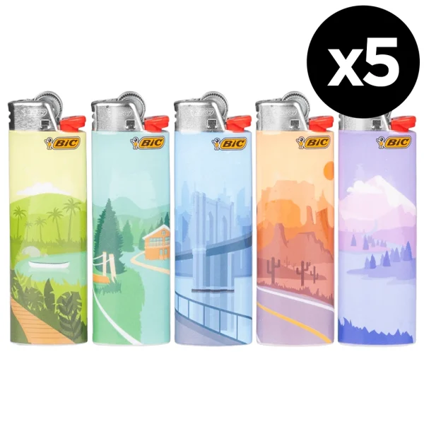 Briquets BIC Maxi Landscape - Lot de 5
