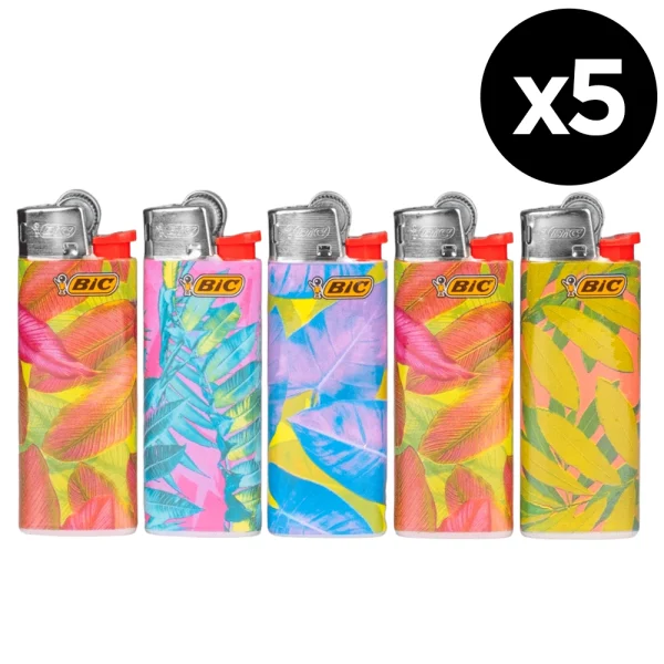 Briquet BIC mini - Leaves - Lot de 5