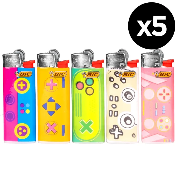 Lot de 5 Briquets BIC Mini - Collection Control the game