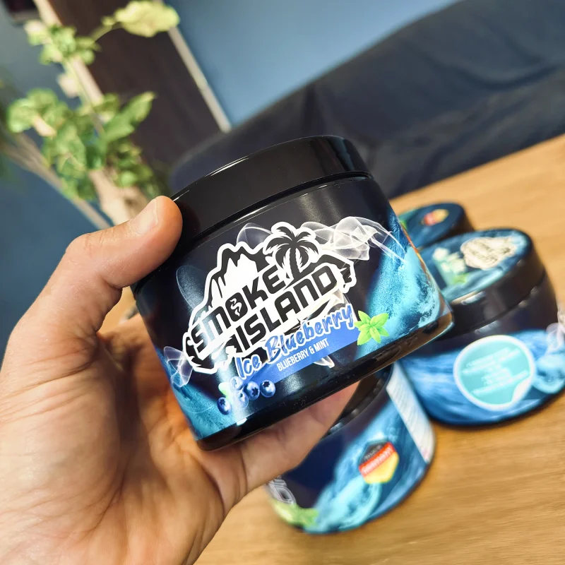 smoke island, le goût chicha à base de cellulose, sans tabac et sans nicotine.