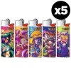 Bic mini - lot de 5 briquets cybernetic - design coloré et original