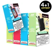 Pack économique de 5 puffs JNR AeroX 32K - 32 000 bouffées - Goûts au choix - 4+1 offerte