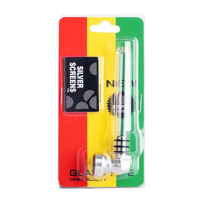 Set complet avec pipe en verre avec douille amovible et 3 grilles de rechange en métal