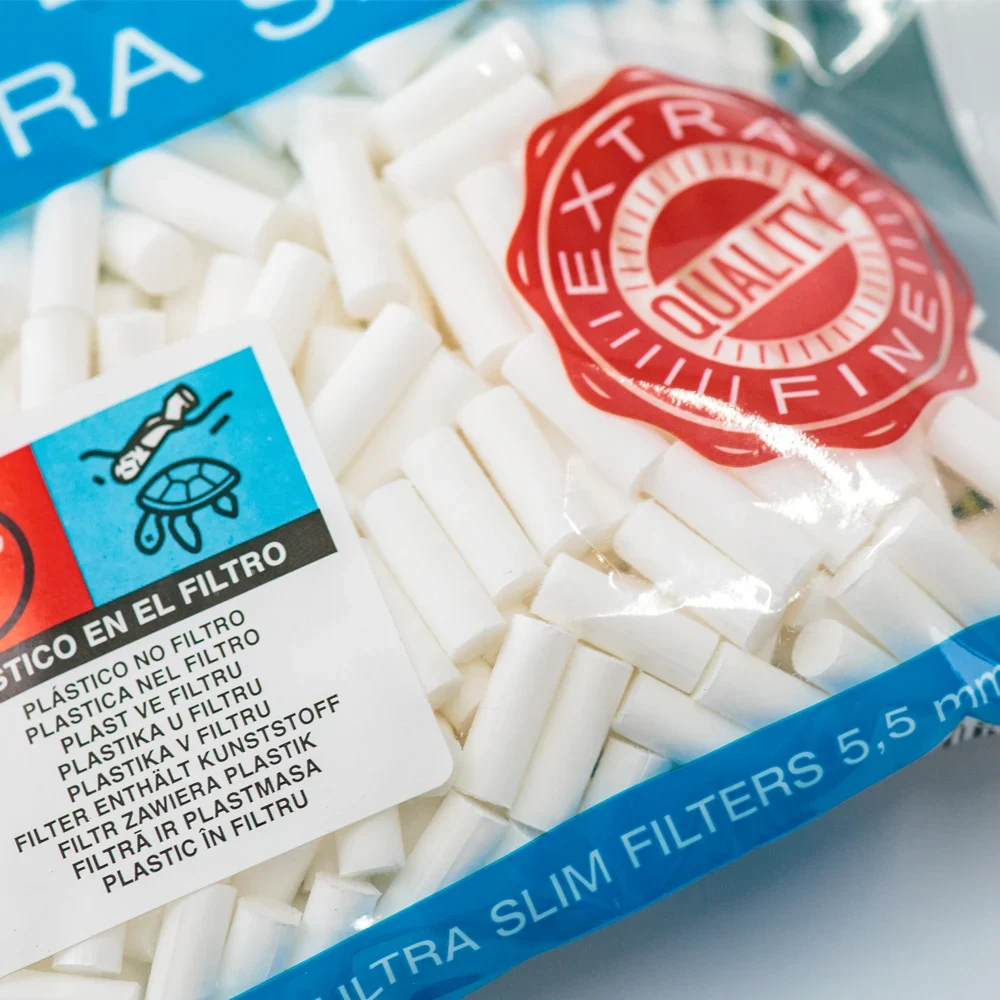 filtres cigarettes très fins, ultra slim 5,5 mm de diamètre - sachet pas cher de 600 filtres de la marque SMK Smoking.