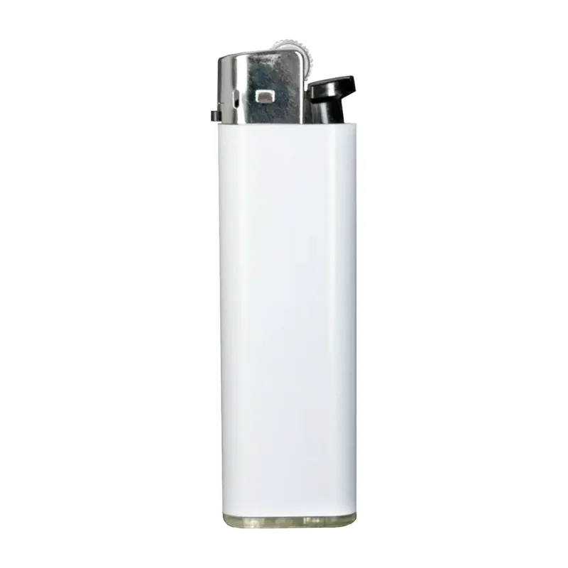 Briquet blanc vierge prêt à personnaliser : logo, photo, texte ou design publicitaire.
