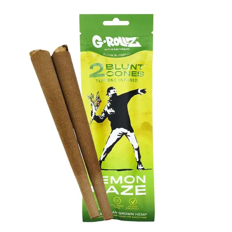 Lot de 2 blunts pré roulés au chanvre naturel, infusé au terpène - Lemon haze