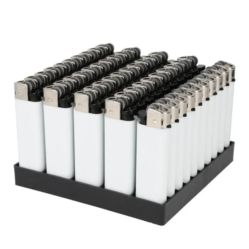 briquet blanc personnalisable – surface blanche vierge pour création de briquet publicitaire - Boite de 50 briquets pas cher