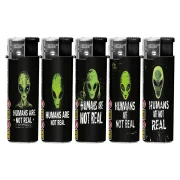 lot de briquets électroniques rechargeables décorés d'aliens.