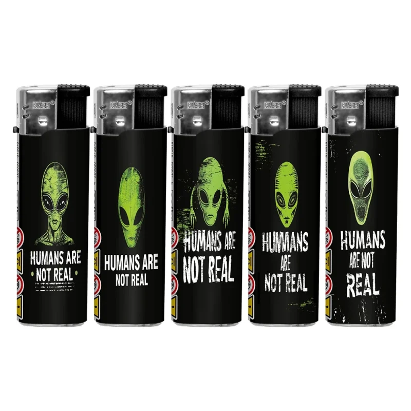 lot de briquets électroniques rechargeables décorés d'aliens.