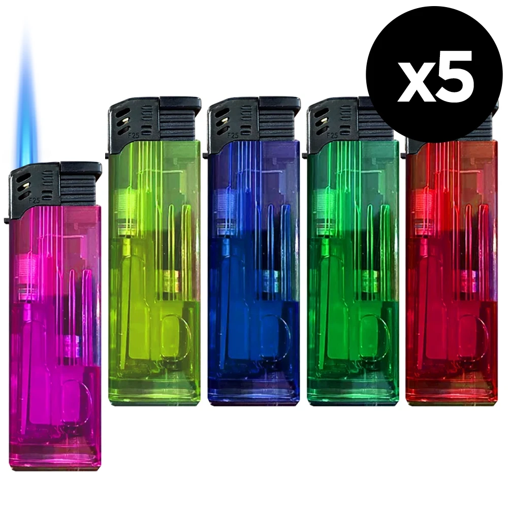 Lot de 5 Briquets électroniques rechargeables Jet Flame