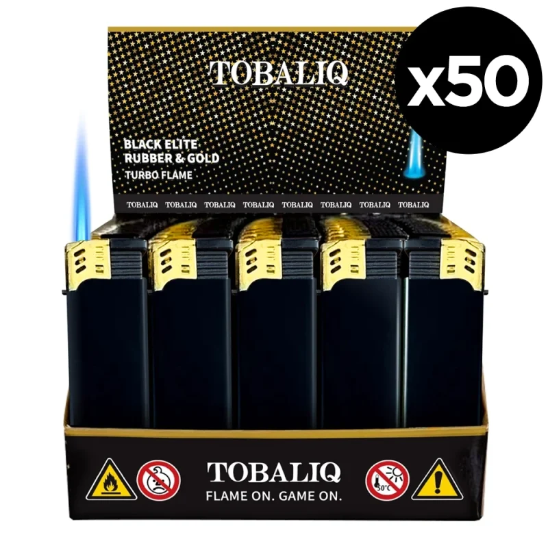 Boite de 50 briquets tempête rechargeable jet Flame Black Elite