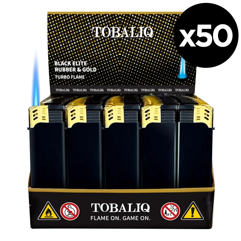 Boite de 50 briquets tempête rechargeable jet Flame Black Elite