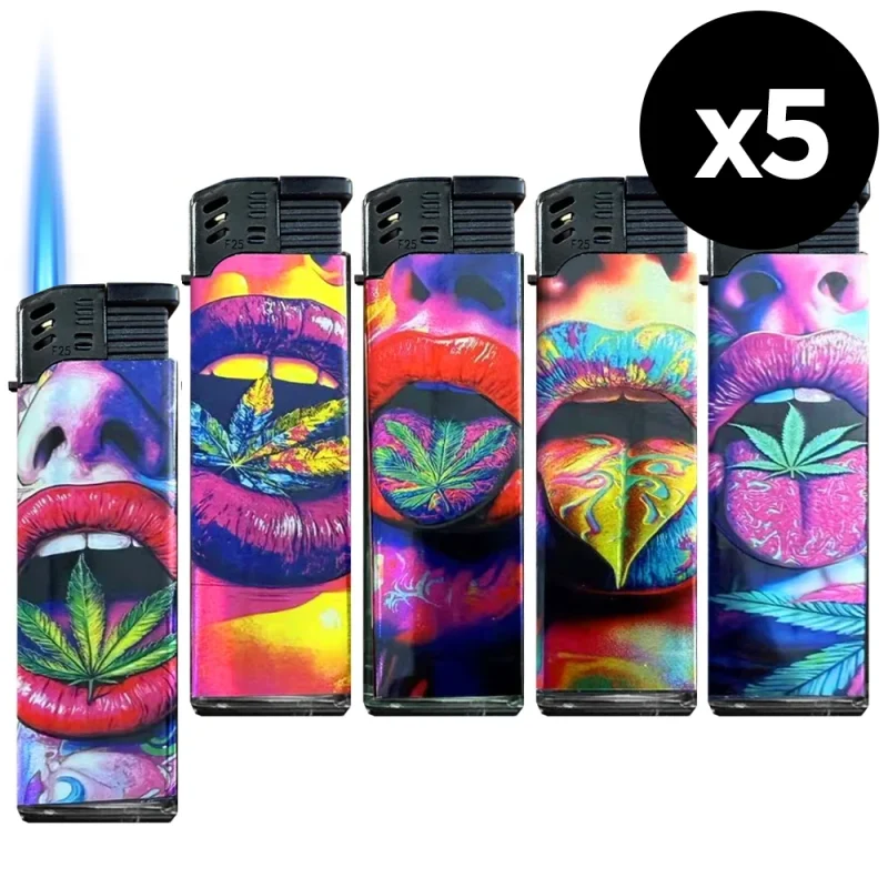 Lot de 5 Briquets tempête rechargeables 3D Blunt Kisses