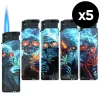 Lot de 5 Briquets tempête rechargeables 3D Blaze Bones