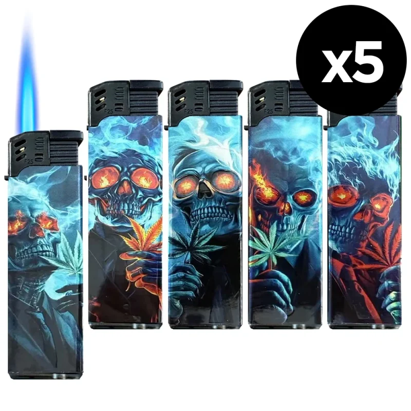 Lot de 5 Briquets tempête rechargeables 3D Blaze Bones