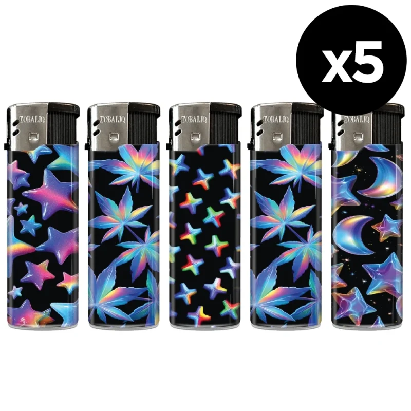 Lot de 5 Briquets électroniques rechargeables Dream Glow Motiv