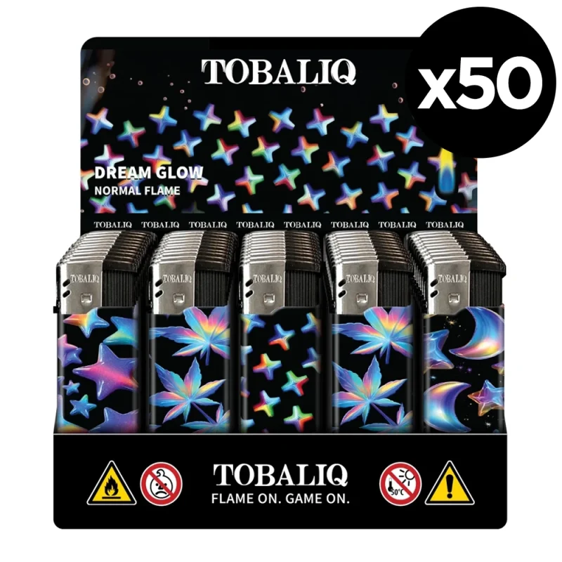 Briquets électroniques rechargeables Dream Glow – Boite de 50