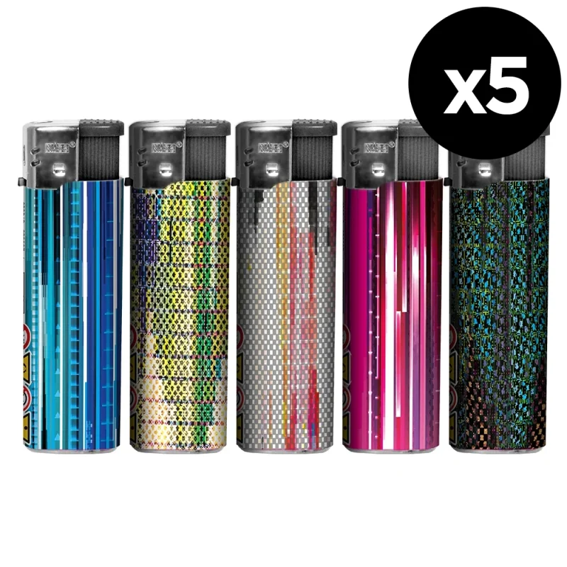Lot de 5 Briquets électroniques rechargeables Psychedelic