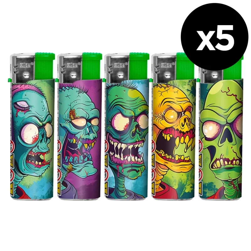 Lot de 5 Briquets électroniques rechargeables Zombie